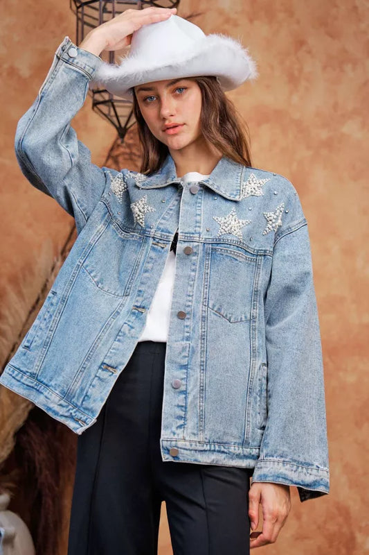 Beaded Jean Jacket