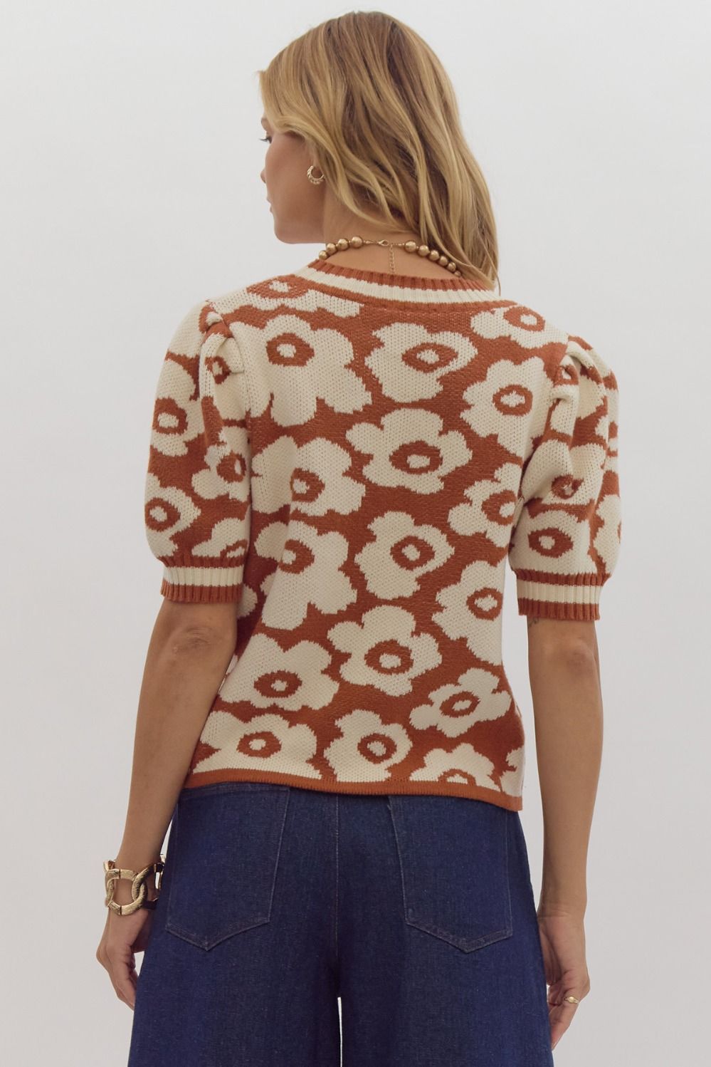 Floral Jacquard Knit Sweater