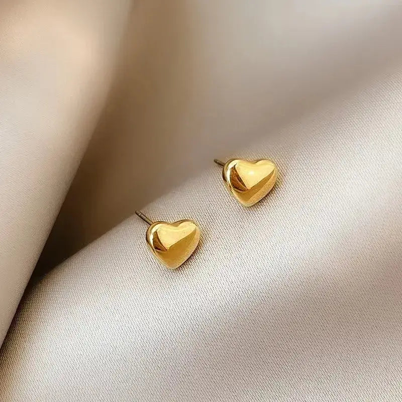 Heart Shaped Titanium Steel Earring Studs