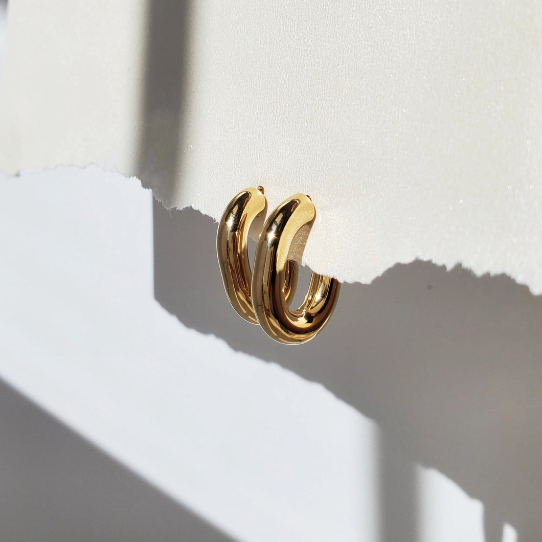 Gold Open Loop Earrings - Chunky Earrings