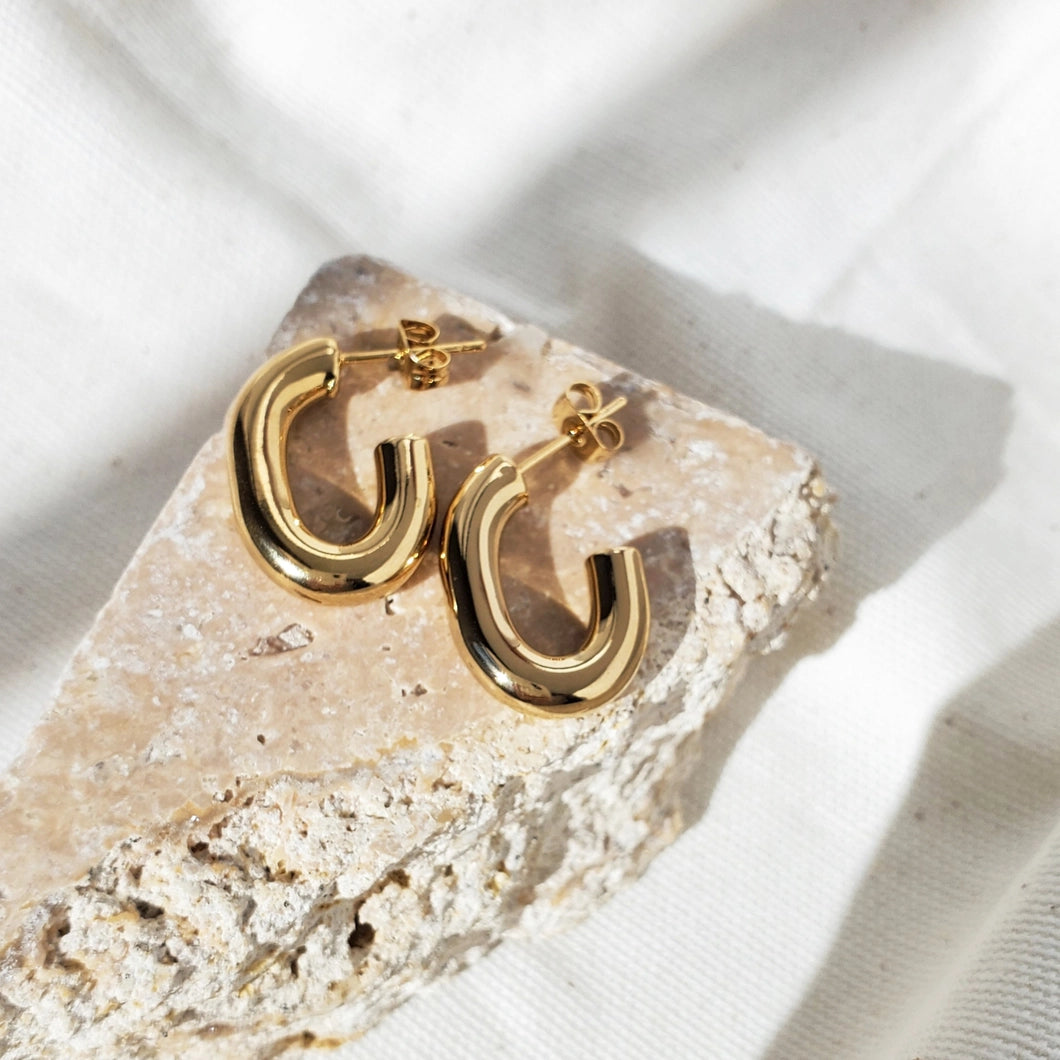 Gold Open Loop Earrings - Chunky Earrings