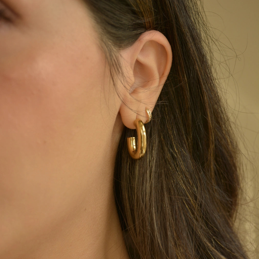 Gold Open Loop Earrings - Chunky Earrings