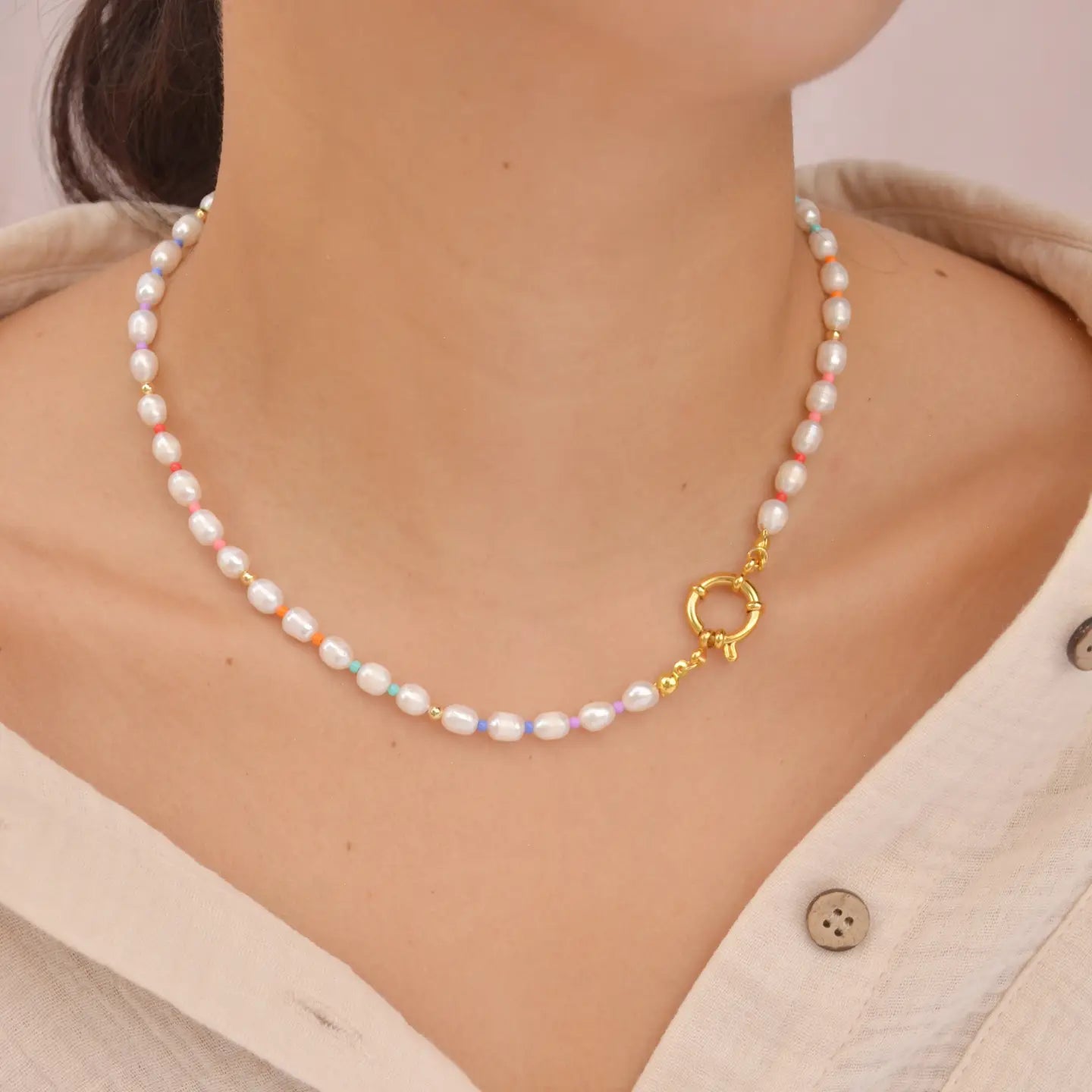 Summer Forever Colorful Pearl Necklace