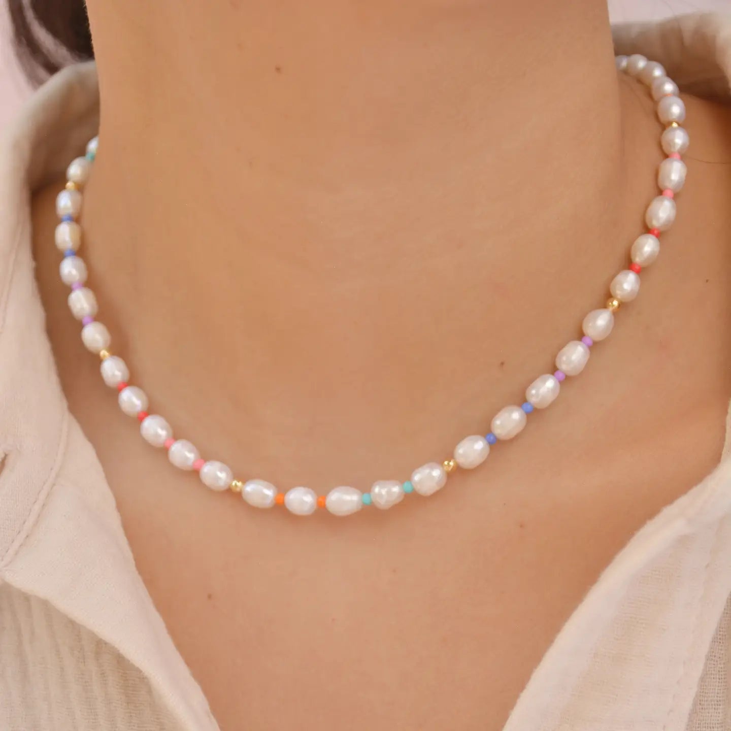 Summer Forever Colorful Pearl Necklace